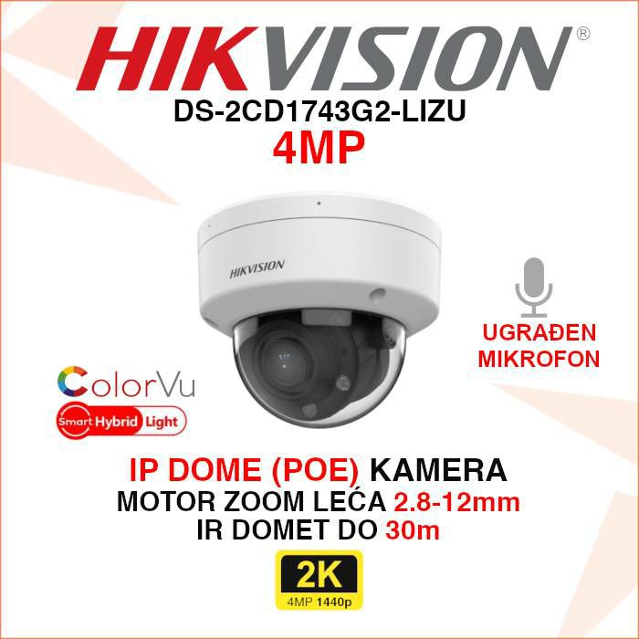 hikvision-4mp-smart-hybrid-light-ip-poe-dome-kamera-ds-2cd17-ds-2cd1743g2-lizu_10229 HIKVISION 4MP SMART HYBRID LIGHT IP POE DOME KAMERA DS-2CD1743G2-LIZU - Slika 1