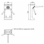 OKRETNA PJEŠAČKA BARIJERA, TRIPOD ZA KONTROLU PRISTUPA TS-TR601 - Slika 5