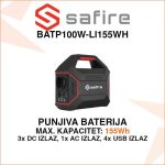 SAFIRE PRIJENOSNA PUNJIVA BATERIJA 155 Wh BATP100W-LI155WH